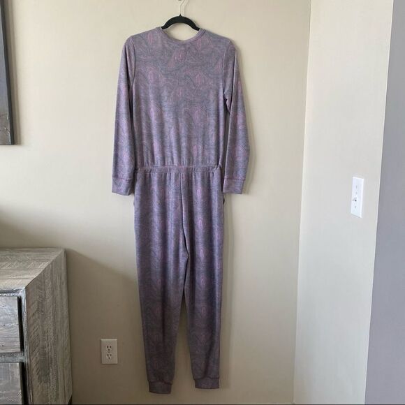 Nwot-Chaser-Purple Paisley Cozy Knit Jumpsuit - Picture 4 of 15